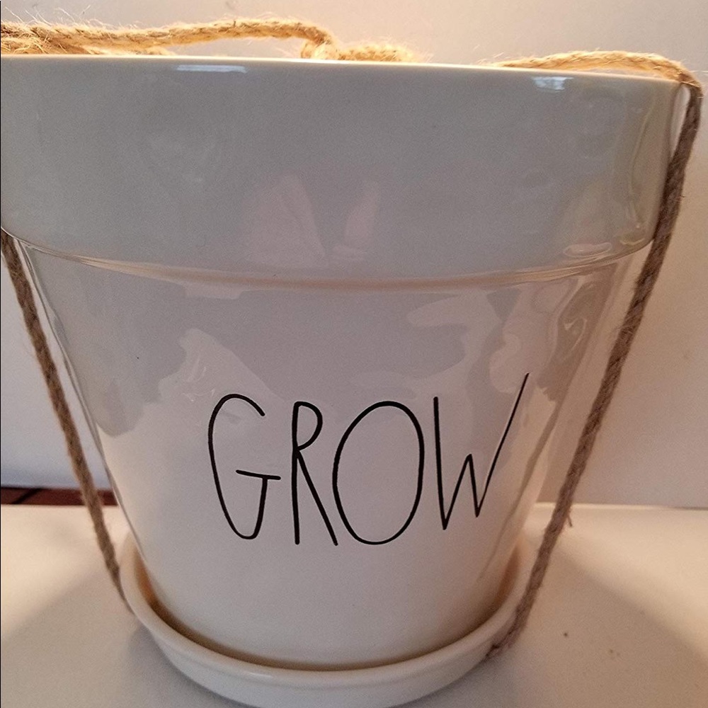 Rae Dunn GROW planter pot